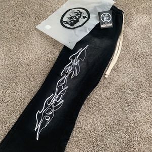 Hellstar Flamed Sweatpants Black ‼️MESSAGE BEFORE BUYING‼️